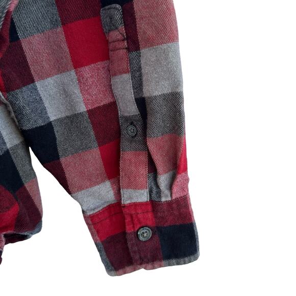 Eddie Bauer Red Plaid Button Up Flannel Shirt Women XL Western Cabincore Outdoor - Picture 4 of 12